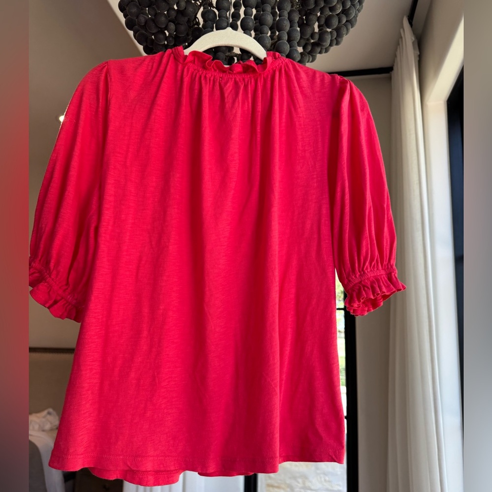 Sundry 3/4 Sleeve Ruffle Top